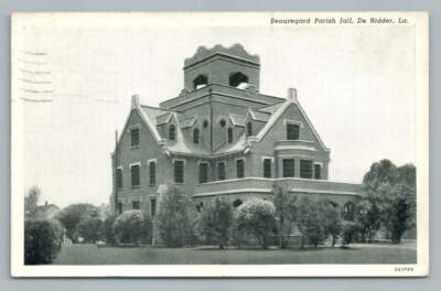 Beauregard Parish Jail DE RIDDER Louisiana Vintage Postcard 1941