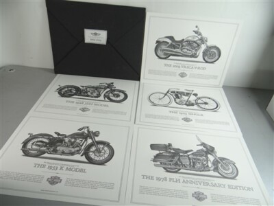 5PC HARLEY DAVIDSON 100 YEAR ANNIVERSARY COLLECTIBLE PRINT