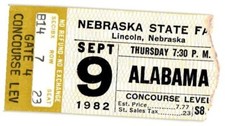 Vintage 1982 Alabama Concert Ticket Stub Lincoln NE