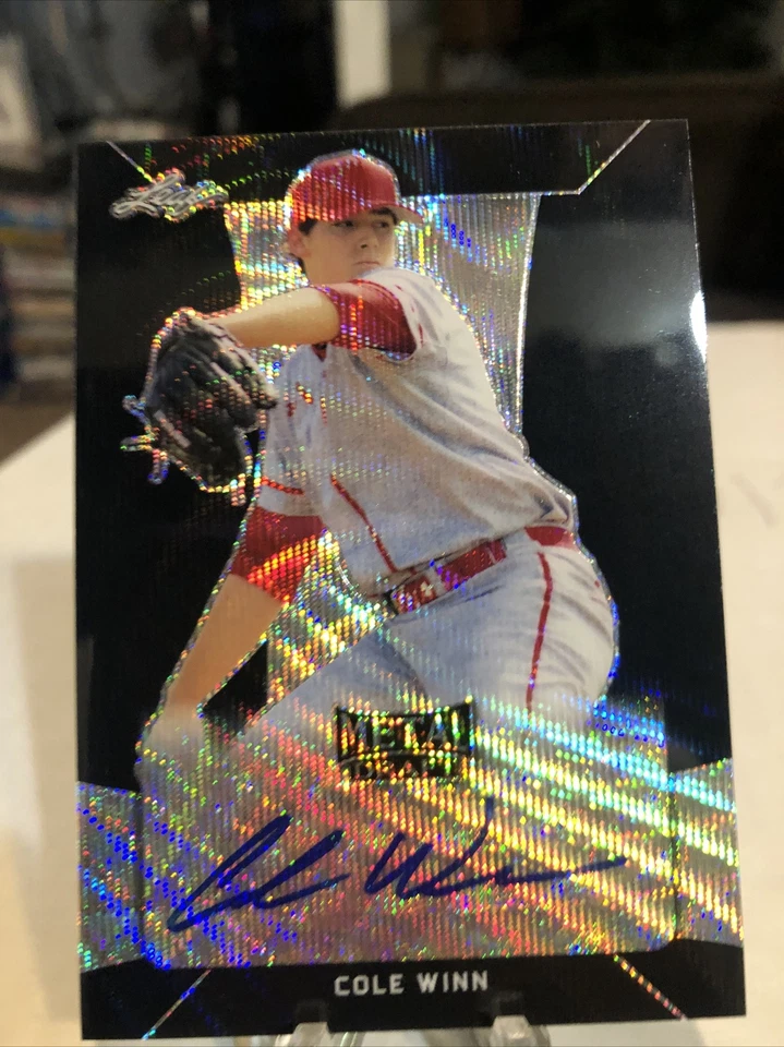 2018 Leaf Metal Draft Cole Winn Black Wave Prismatic Auto RC #3/7 No.BA-CW1 - Image 2 of 4