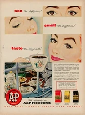 1954 A & P Food Stores Supermarket Vintage Old Print Ad Eight O'Clock Coffee