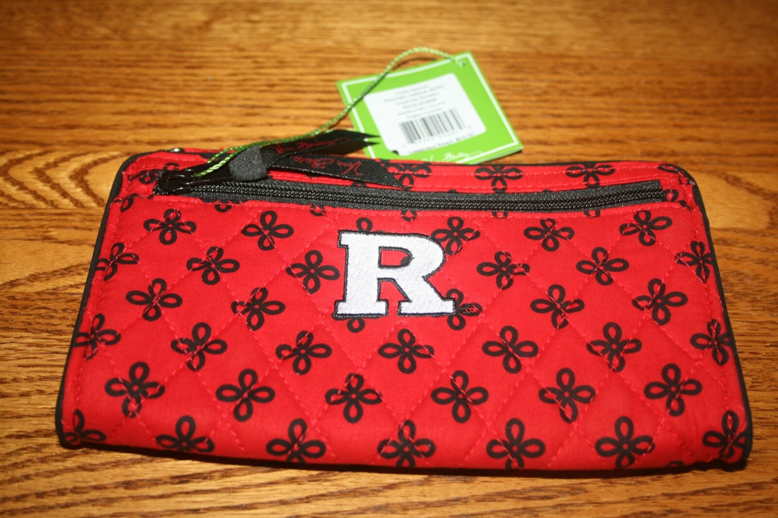 Rutgers Vera Bradley Front Zip Wristlet University Red Black wallet NEW