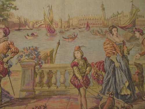 Tapestry Spanish or Portuguese 17th century scene 38 by 19 inches rectangle - Picture 3 of 8