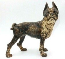 VINTAGE HUBLEY-STYLE CAST IRON BOSTON TERRIER 9" CAST IRON DOG DOORSTOP