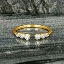 1Ct Round Lab Created Diamond Adjustable Women's Toe Ring 14k Yellow Gold plated