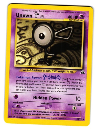UNOWN [F] - 1st Edition Neo Discovery - 48/75 - Uncommon - Pokemon Card -  NM | eBay