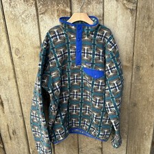 NEW Patagonia Pull Over Snap-T Geometric Fleece Jacket Youth XXL 16-18y