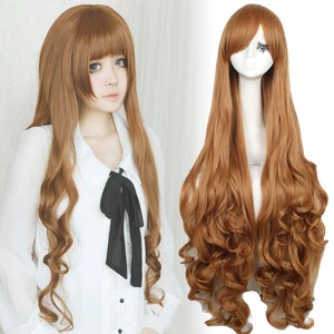 Anime Jade Stern Lolita Light Brown Long Curly Wavy Hair Cosplay