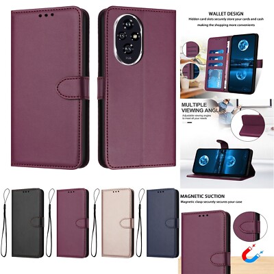 Luxury Flip Strap Leather Wallet Phone Case for Huawei Honor 200 Pro 200 lite