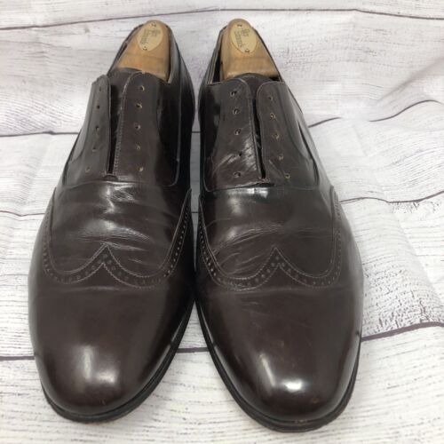 Bruno Magli Varano Oxfords Dress Shoes Wingtip Brown Leather Mens Size 10.5 M - Picture 2 of 11