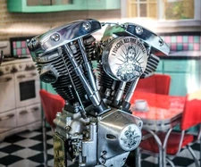 Polished Aluminum Oak Leaf Evo Shovelhead Points Timing timer Cover Fits Harley