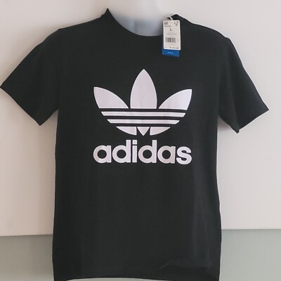Adidas Originals Women's Classics Trefoil Tee Black/White GN2896 Size Large  | eBay