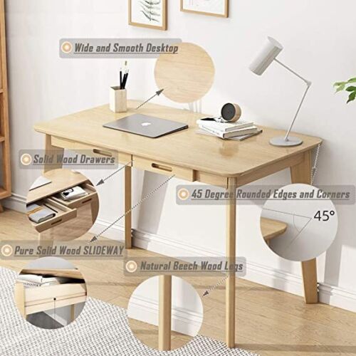 Wood Workbench Desk with Drawer Computer Desk PC Laptop Study Table Workstation - Picture 4 of 11