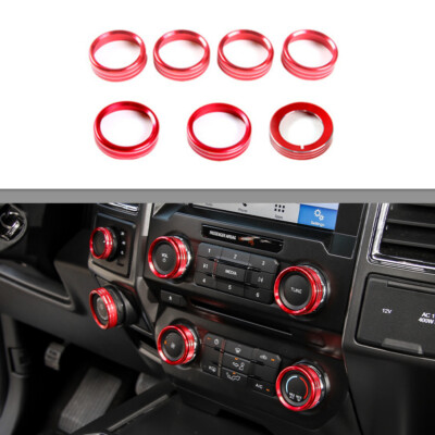  7pcs Center Console Switch Button Knob Trim Accessories For Ford F150 XLT 2015+