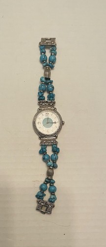 Women’s LA Express West Watch, Beaded Band, New Battery, Southwest Flair