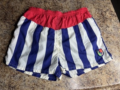 Vintage 90s FRED PERRY Sportswear Nylon Swim Shorts size Medium Rare Striped