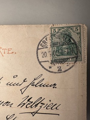 Eldena Greifswald AK Ruinen Germania 5 Pf selten mit eingelegtem Zusatzblatt