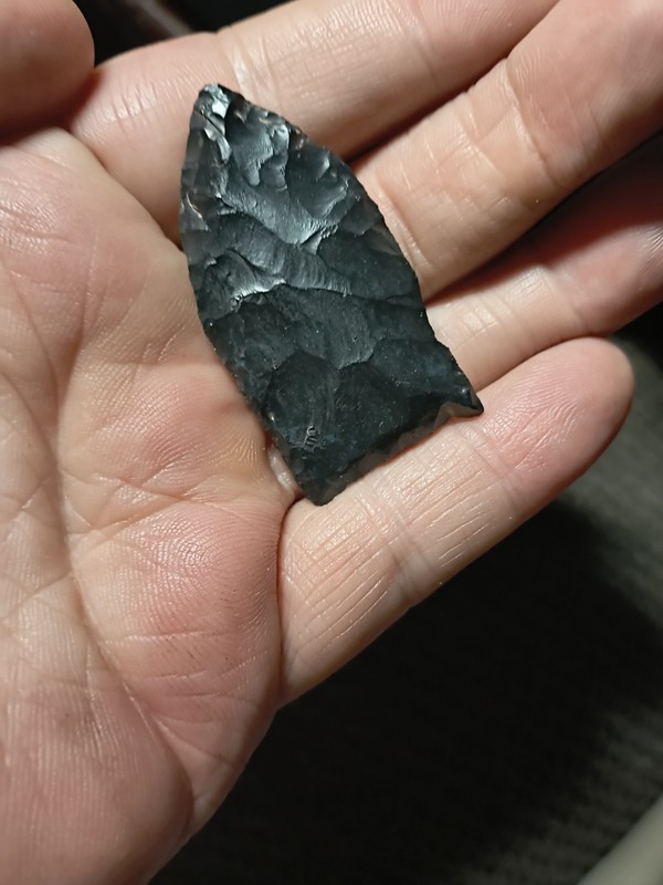 Authentic Ohio Black Zeleski Flint Paleo Point Indian Arrowhead Artifact