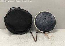 Schwarze Zungentrommel graviert Percussion Instrument mit Schlägel Koffer