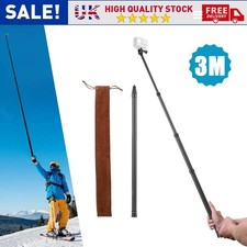 Adjustable Light Weight Carbon Fiber Invisible Selfie Stick Long 3M For Insta360