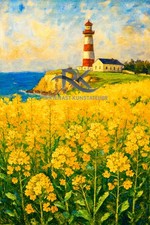 Leuchtturm an der Küste – Maritime Leinwandkunst in 3 Hochformat Größen