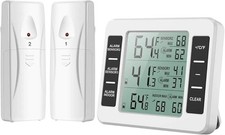 Fridge Digital Freezer Alarm Thermometer with 2 Wireless Sensors Refrigerator
