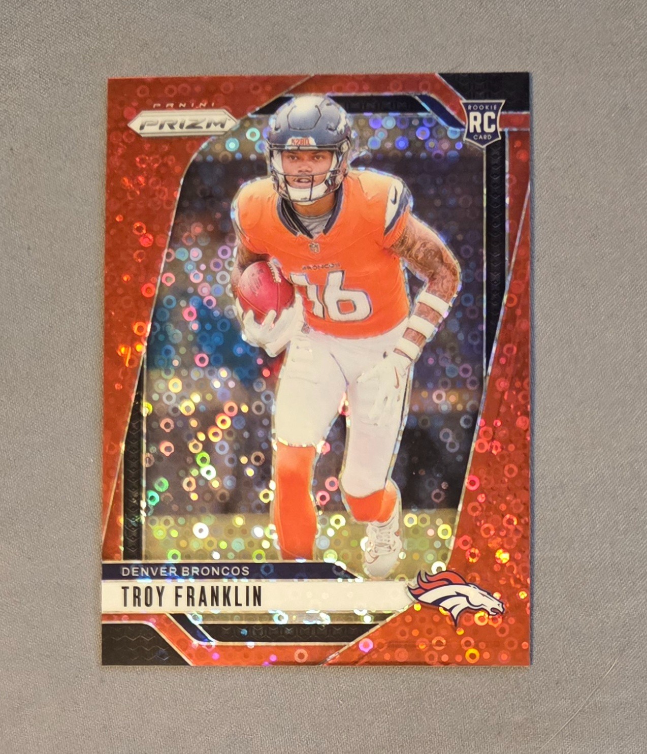 2024 Panini Prizm #393 Troy Franklin No Huddle Red /75 Rookie RC