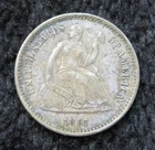 1861 Seated Liberty Half Dime * Better Grade * Nice Eye Appeal * 6133