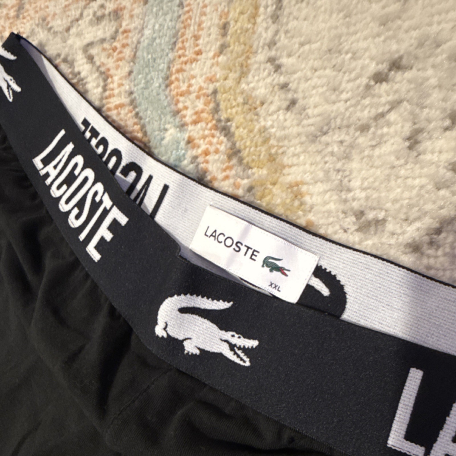 Lacoste Men's XXL Black Modal Pajama Pants Elastic Waist Lightweight Knit thumbnail 3