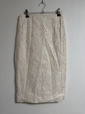 Rare Christian Dior 2000 John Galliano Eyelet Floral Lace Skirt FR 38 Archival