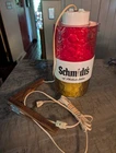 VINTAGE S SCHMIDT OF PHILADELPHIA HANGING BEER SIGN AND LIGHT