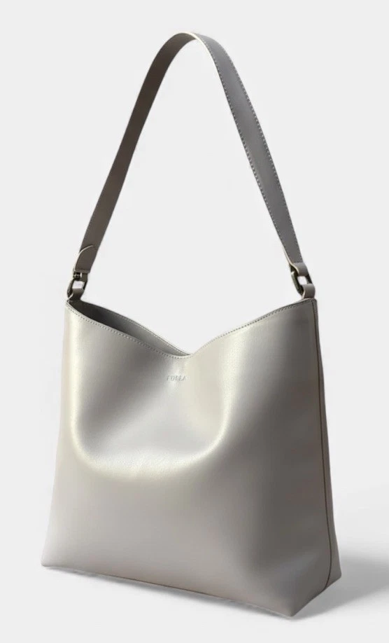 Furla 穿孔皮革单肩包薰衣草蝴蝶结流浪汉意大利制造钱包 — 第 3/4 张图片