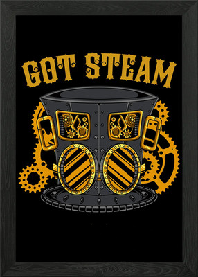 Steampunk Got Steam Framed Wall Art Poster Canvas Print Picture