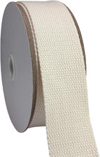 1 1/2 Inch 30Ft Ivory White Heavy Cotton Webbing Strap Wide Flat Weave Webbing S