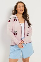 Yours Curve Plus Size Womens Cherry Cardigan