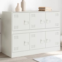Sideboard Weiß Stahl 99X39X73 Cm Kommode Anrichte Wohnzimmer Modern