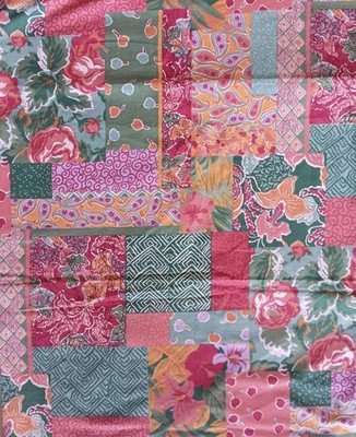 Country Floral Patchwork Cotton Weave 45x42'' Roses Cherries Paisley 43x3.3 Yds