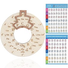 Round Melody Chord Tool with Guitar Chord Chart, 6.3 inches Circle of Fifths ...