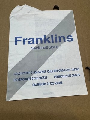 VINTAGE FRANKLINS NEEDLECRAFT STORES PAPIERTRÄGER EINKAUFSTASCHE NÄHMASCHINEN