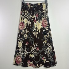 Vintage Kathie Lee Y2k Skirt maxi brown floral fairy grunge Whimsigoth 90s Sz 8