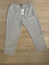 Zara Wide leg Drawstring Women  s Pants - Size L