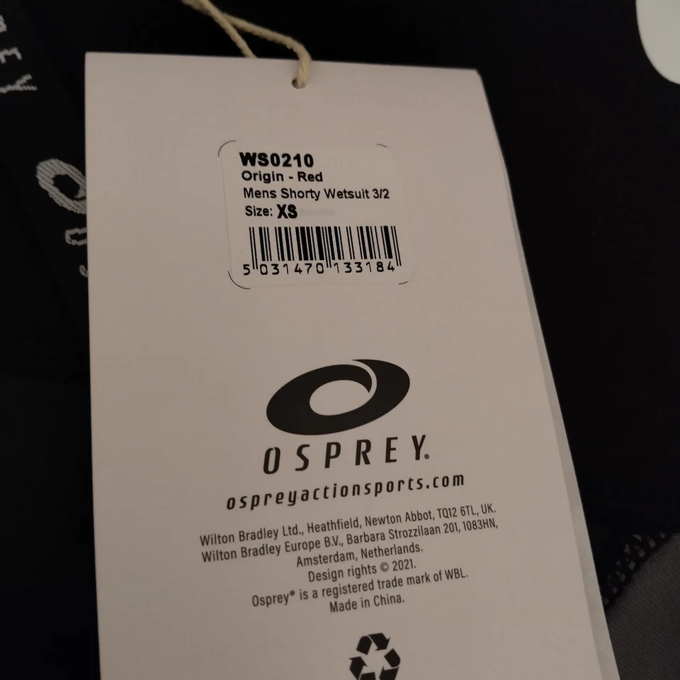 Osprey Mens Shorty Origin 3mm Wetsuit | Short Sleeve Neoprene Wetsuit, Black/Red - Image 2 of 4