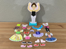Melissa Doug NINA BALLERINA Magnetic Wooden Dress-up Doll 25 Pieces