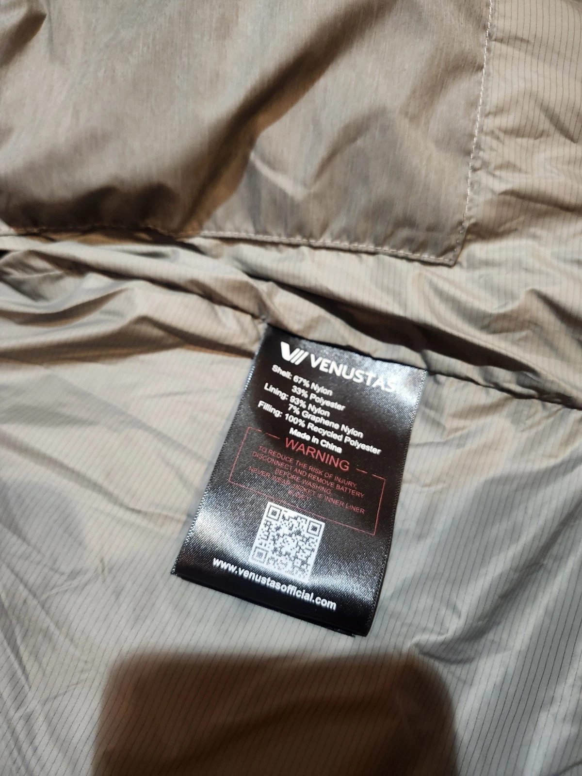 NWT Venustas Heated Puffer Vest Gray Mens Large No Battery image 8