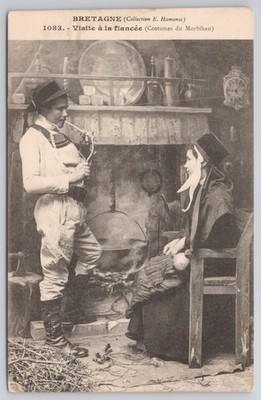Brittany Morbihan Costumes Postcard - Fiancée Visit E. Hamonic