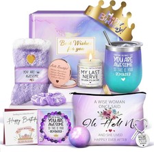 Birthday Gifts for Women, Gift Basket for Women Wine Tumbler Self Care Package
