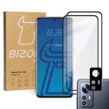 2x Schutzglas + Kameraglas für Xiaomi 12/Xiaomi 12X Bizon Displayschutzglas Glas