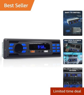 High-Power Single DIN Bluetooth Car Stereo with Remote & Immersive Sound Quality