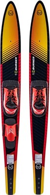 HO Sports Burner Combo Waterskis with Blaze Bindings, 140 lbs+, Max Speed 26 ...