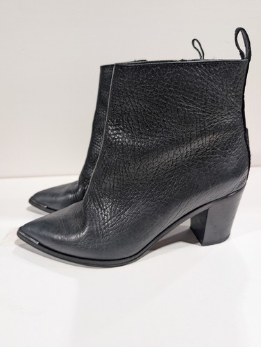 Acne Studio Black Side Zip Ankle Boots Sz 6 (EU 36) FREE SHIP Orig $720 - Picture 3 of 9